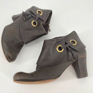 Anthropologie Anthro Antia Leather Booties, size 11 tassel